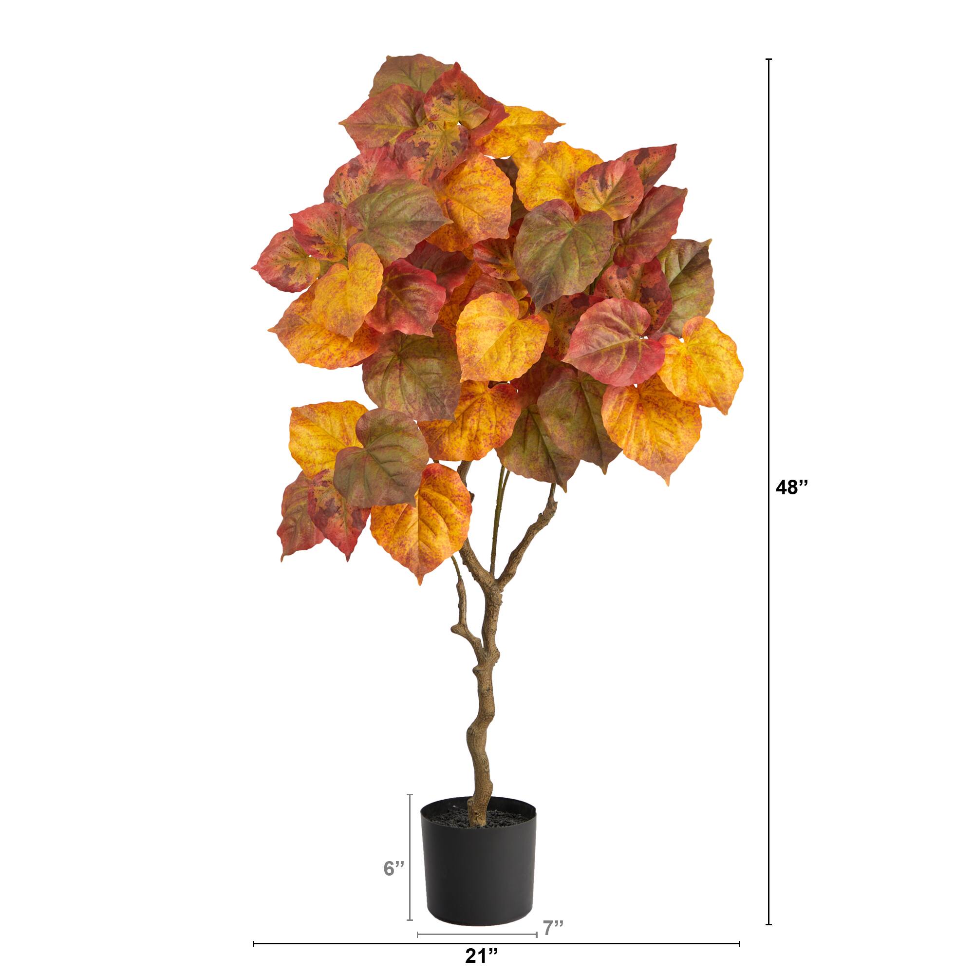 4ft. Potted Autumn Umbrella Ficus Fall Artificial Tree